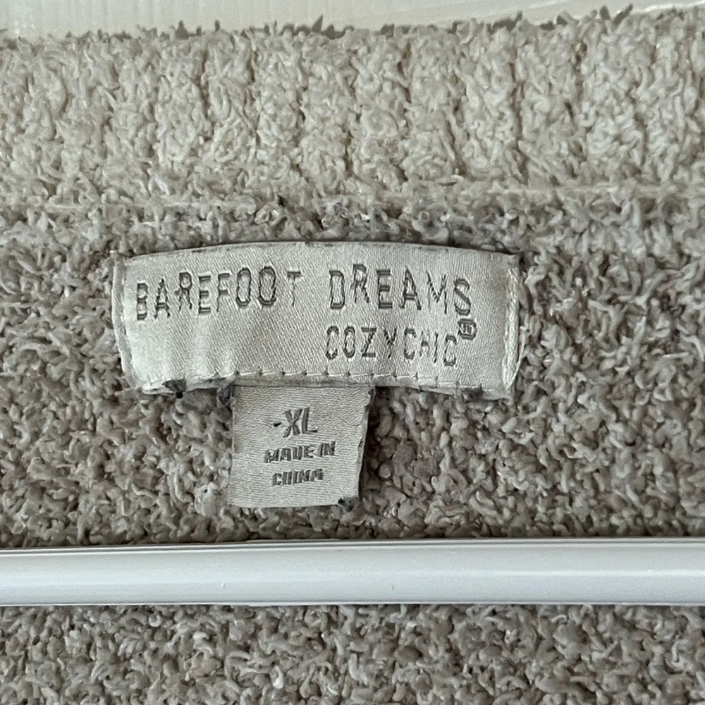 Barefoot Dreams‎ Cozy “Tiger” Striped Sweater Cream & Tan, Sz XL